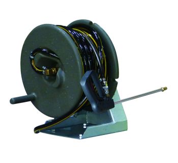 30M TTi Hose And Base Mount Poly Reel With Gun  TV ATHW03B030M10G - Tank Management