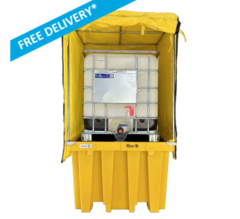 AusBund™ Single IBC Spill Containment Bund with Cover and Frame  BUND_POLYAB01C - Tank Management